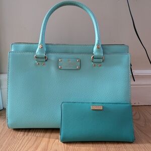 Kate Spade Aqua Satchel and Wallet Set